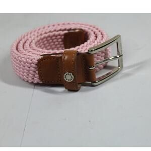 Paul & Shark Stretch Knit Woven Pink Belt Size 90 Cm Mens US 36" Boat Prep